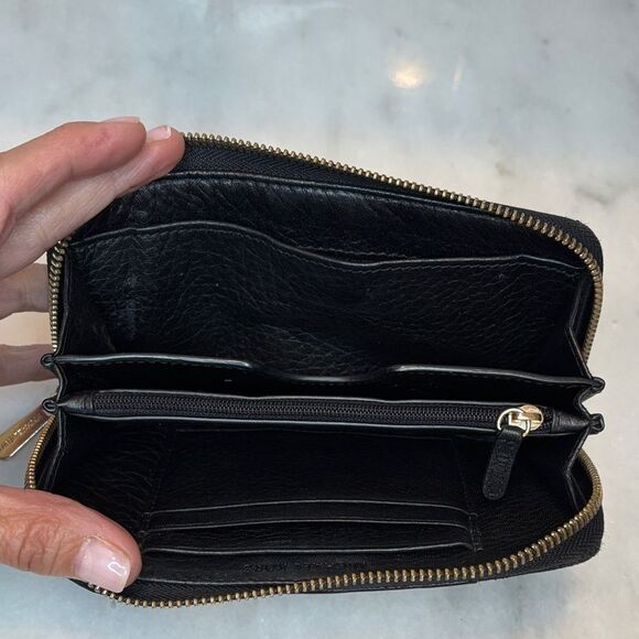 Michael Kors Astor Pebbled Leather Studded Full Zip Wallet - Picture 13 of 15